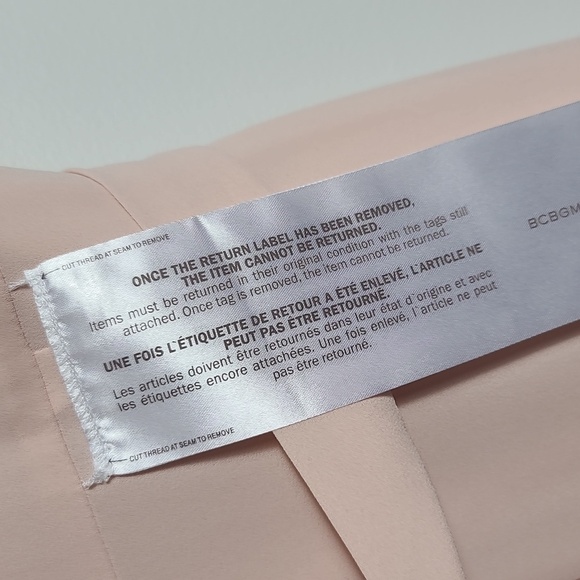 BCBGMAXAZRIA NWT Slit Sleeve Overlay Gown in Bare Pink Size 10 - Picture 13 of 16